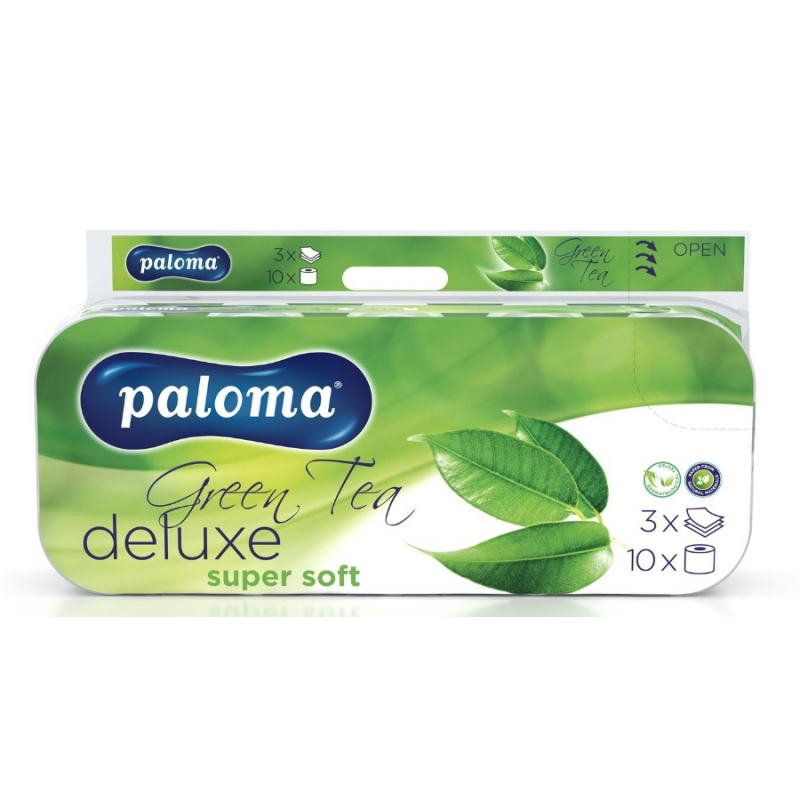 Paloma Deluxe Green Tea toaletní papír 3vr 10 rolí