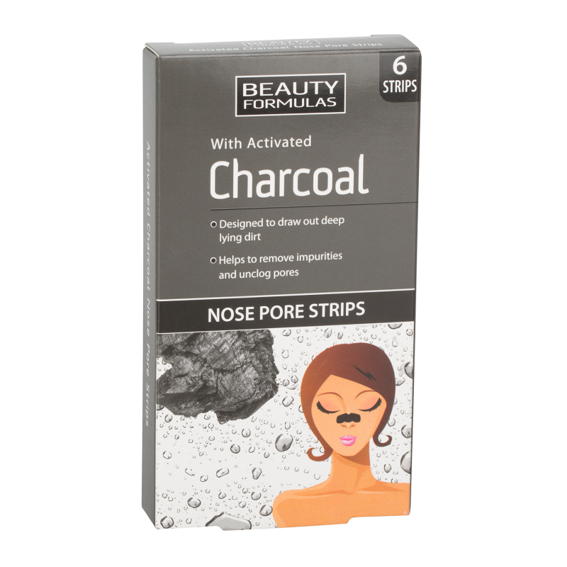 Beauty Formulas Charcoal čistící náplasti na nos 6 ks