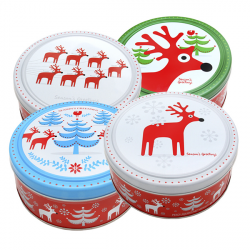 Máslové sušenky Christmas box, Červený sob, zelené víčko 454g