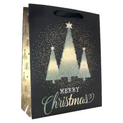 Dárková vánoční taška motiv Vánoční strom luxus 25,5x31x10cm
